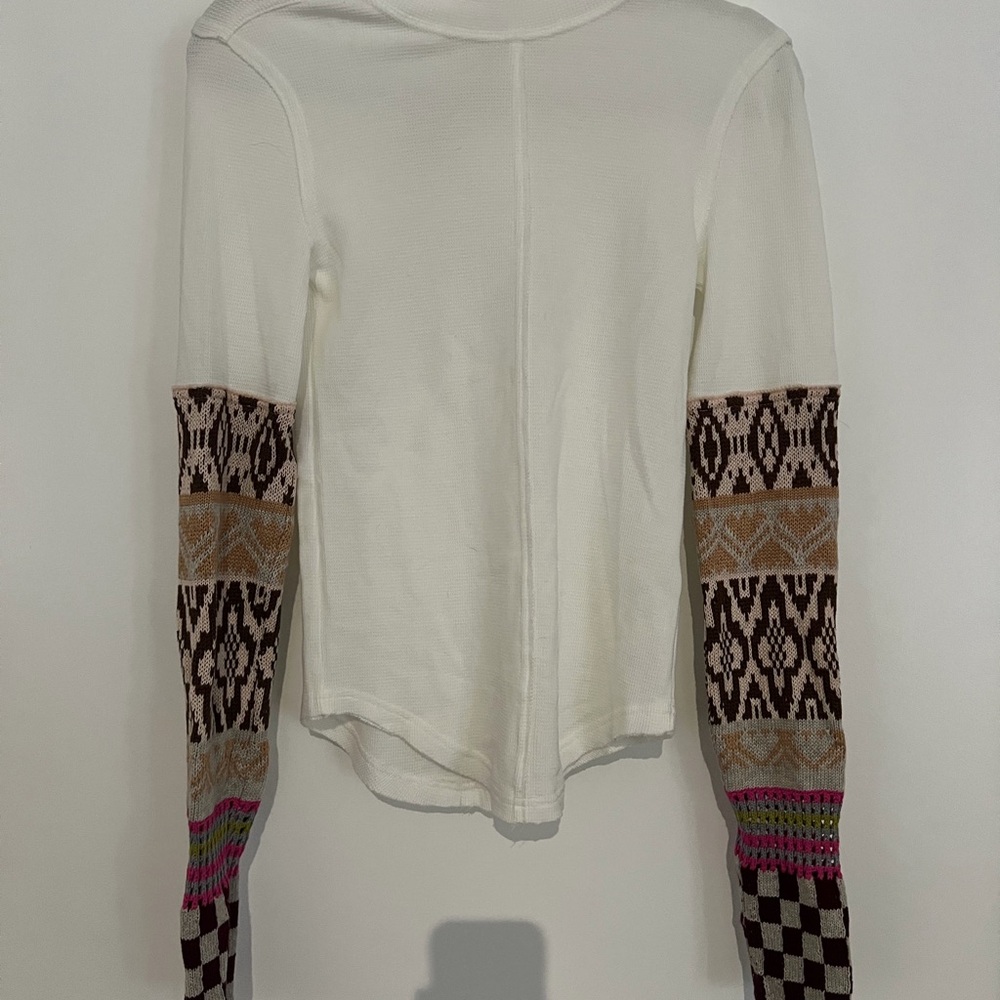Free People Cream Textured Top - Picture 4 of 6